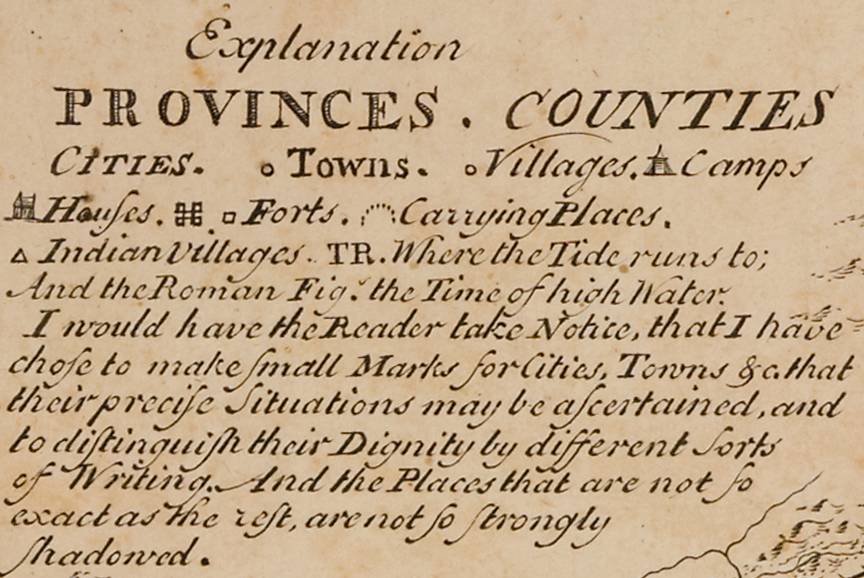 Detail from Evans map of 1752