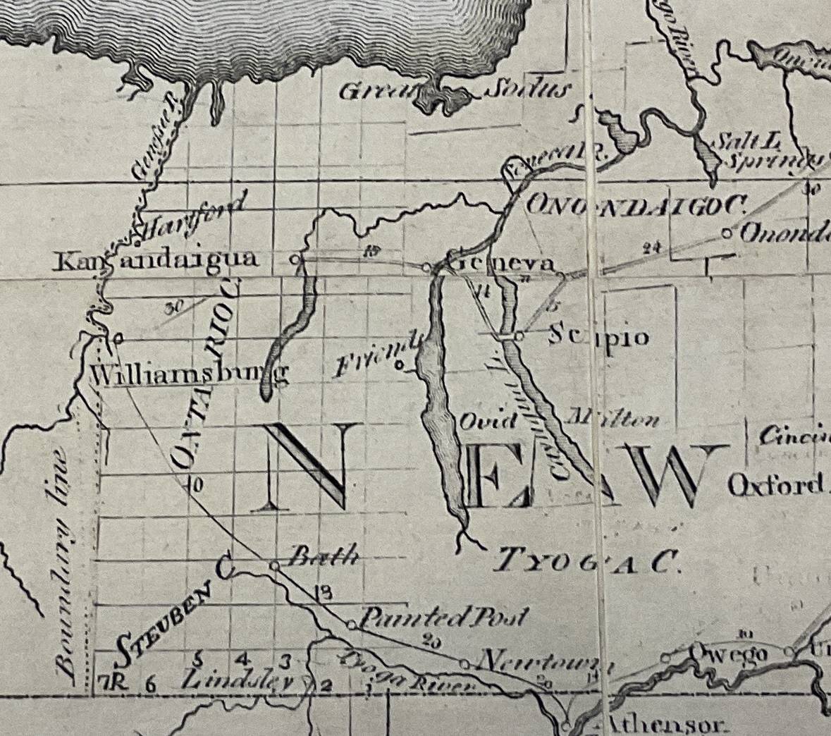 Detail from Bradley map of 1796