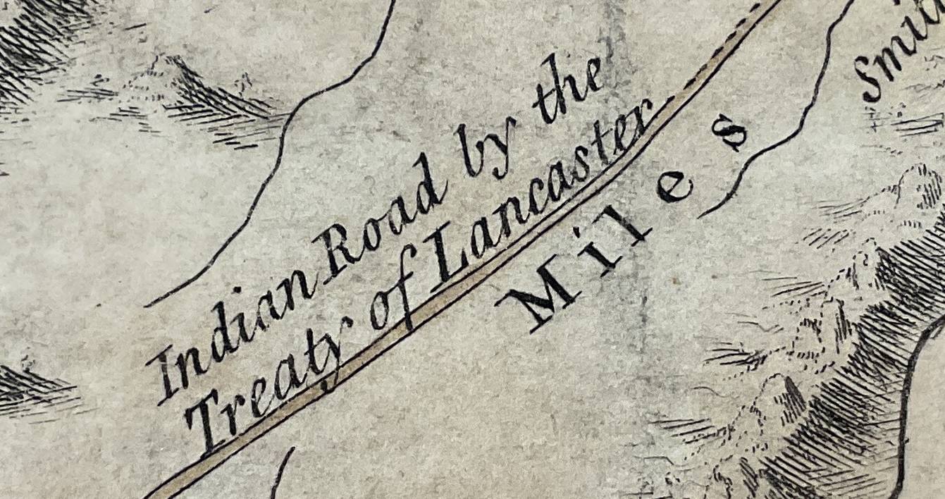 Detail from Fry map of 1754
